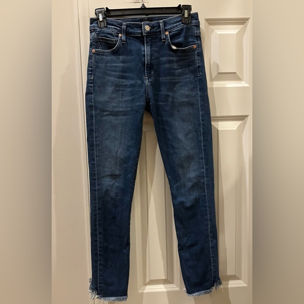 Women’s Citizens of Humanity Rocket Cropped Skinny Rough Bottom Denim Jeans (27)